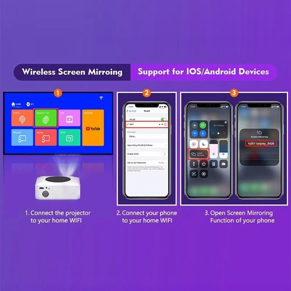 1080P Mini WiFi Projector | Wireless Screen Mirroring