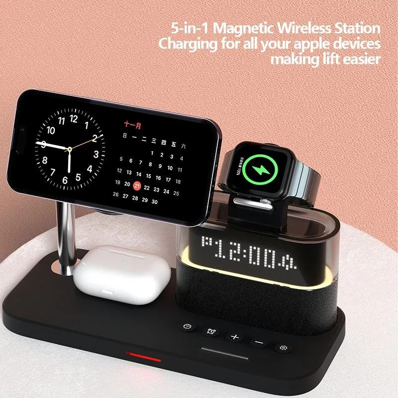 15W Wireless Charger Clock Lamp Multifunctional