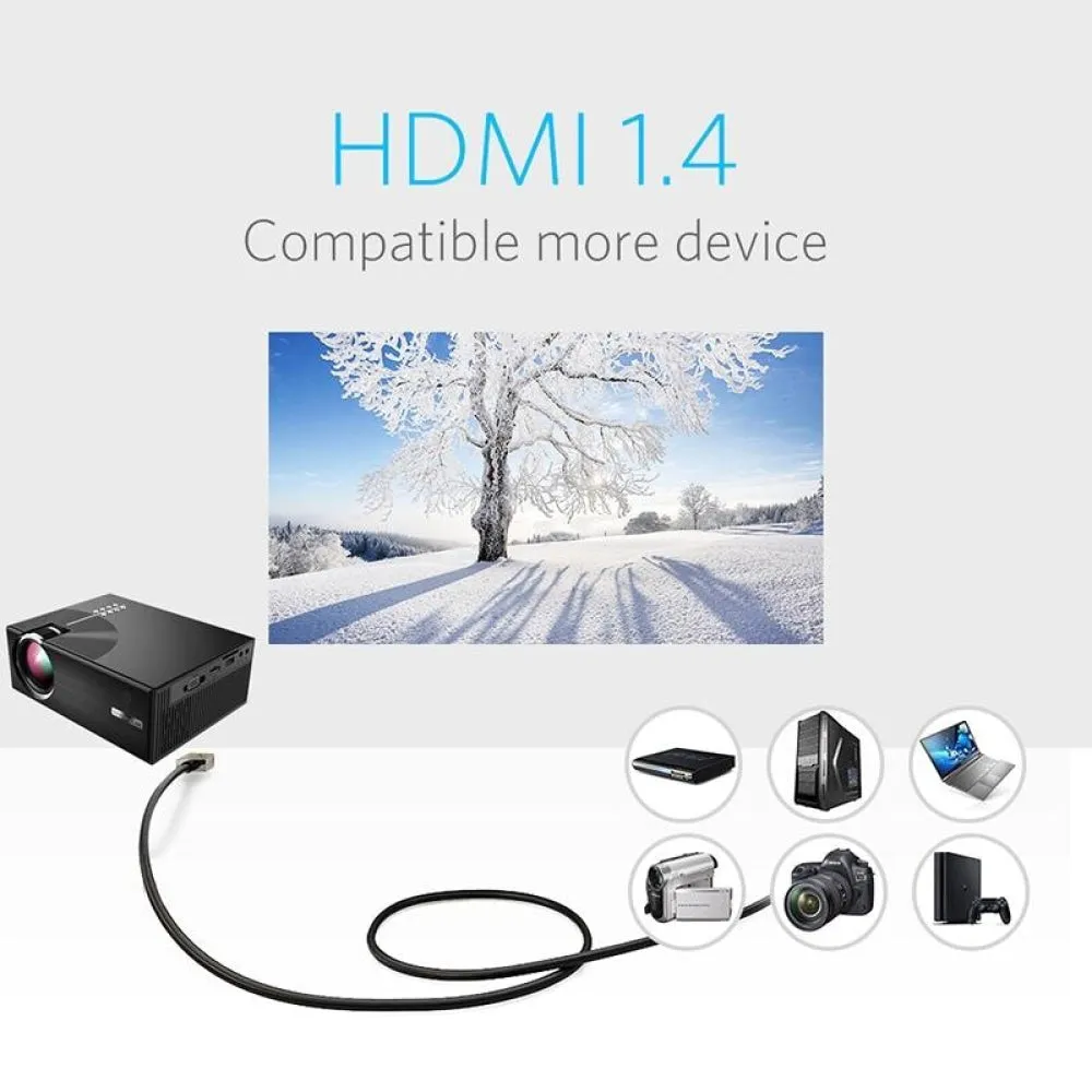 1800 Lumens HD WiFi Smart Projector | HDMI / USB / VGA / AV | White