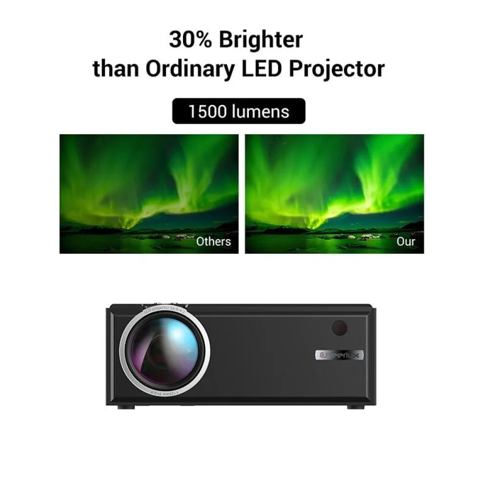 1800 Lumens HD WiFi Smart Projector | HDMI / USB / VGA / AV | White