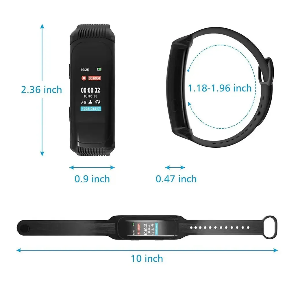 32g 64g 128gb Digital Mp3 Voice Recorder Wrist Watch for Business