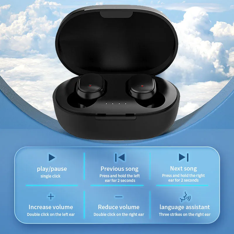A6s Bluetooth Earphones Tws in Ear Bluetooth 5 0 Running Sports Stereo Buttons with Microphone Wireless Headphones