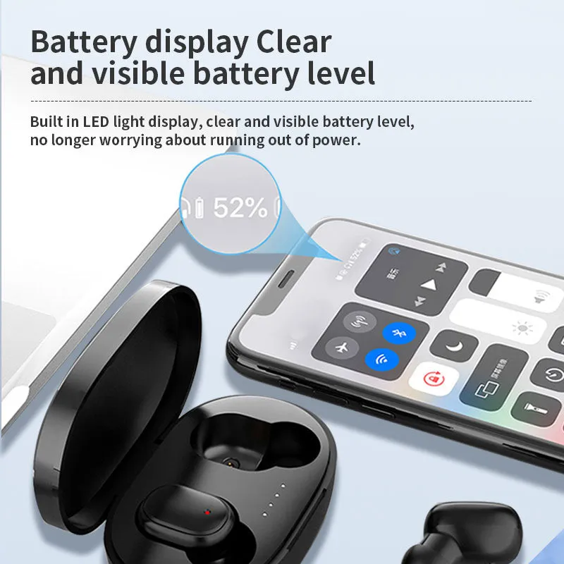 A6s Bluetooth Earphones Tws in Ear Bluetooth 5 0 Running Sports Stereo Buttons with Microphone Wireless Headphones