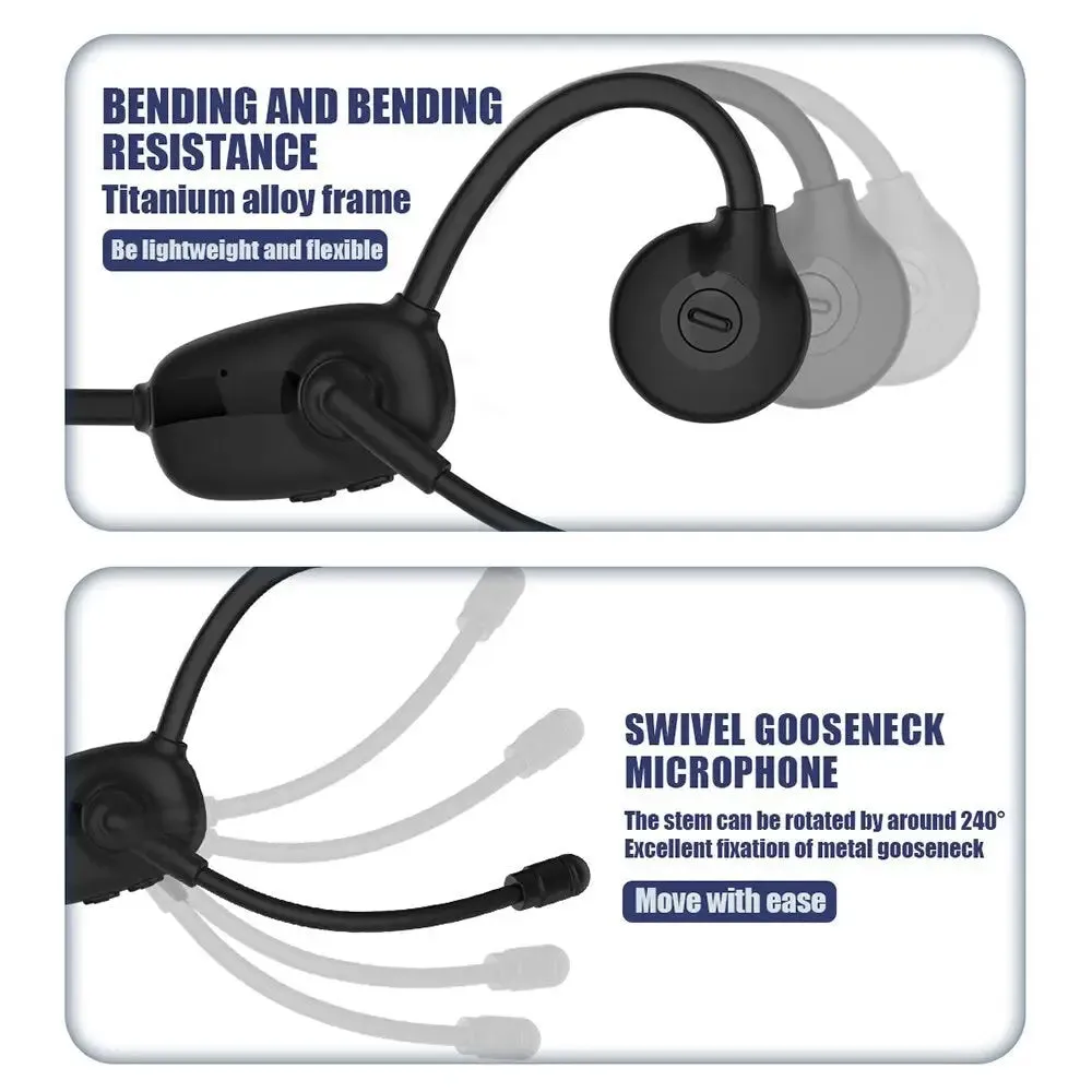 Bone Conduction Wireless Dual-mic Noise Waterproof Bluetooth Headphones for Cycling