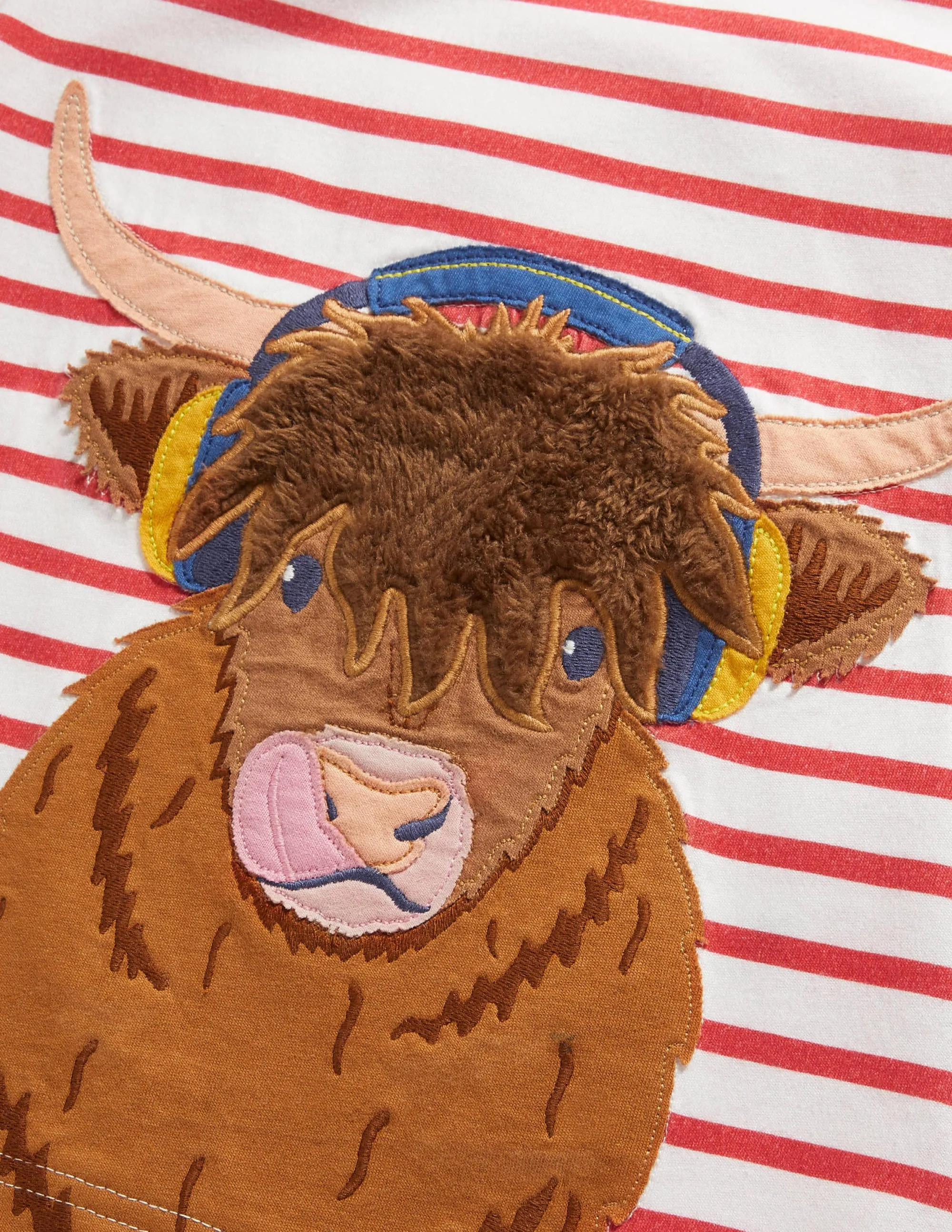 Farm Animal Appliqué T-shirt-Strawberry Tart Red Cow