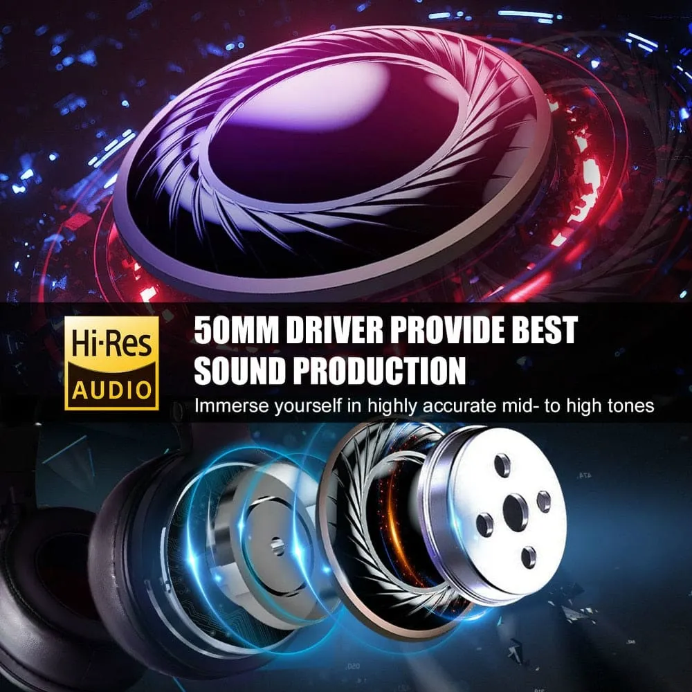 Foldable Over-ear Wired Headphone for Phone Computer Pc Professional
