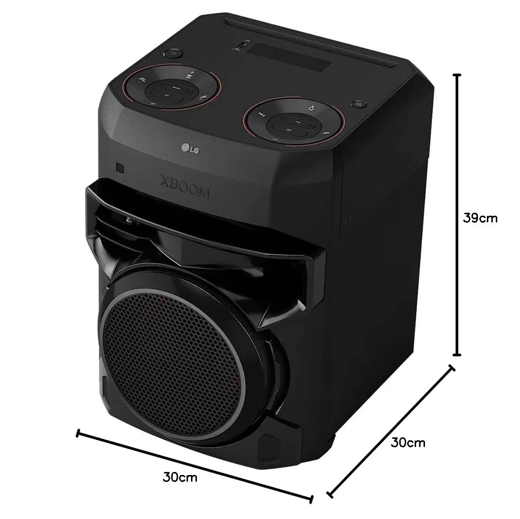 LG XBOOM XL2S 80W Wireless Bluetooth Party Speaker with Super Bass Boost, Dual Mic Karaoke, RGB Lights & FM Radio