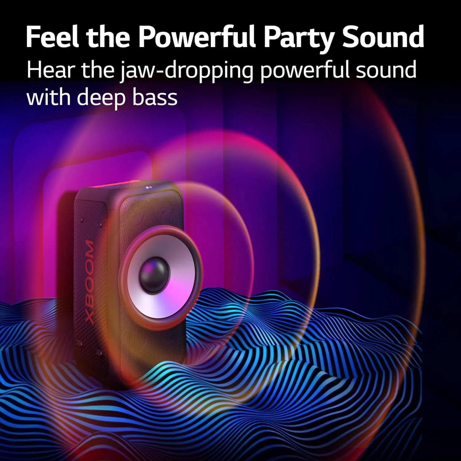 LG XBOOM XL5S 200W Portable Party Speaker with Bass Boost, 12-Hour Battery, Multi-Color Ring Lighting & IPX4 Water Resistance