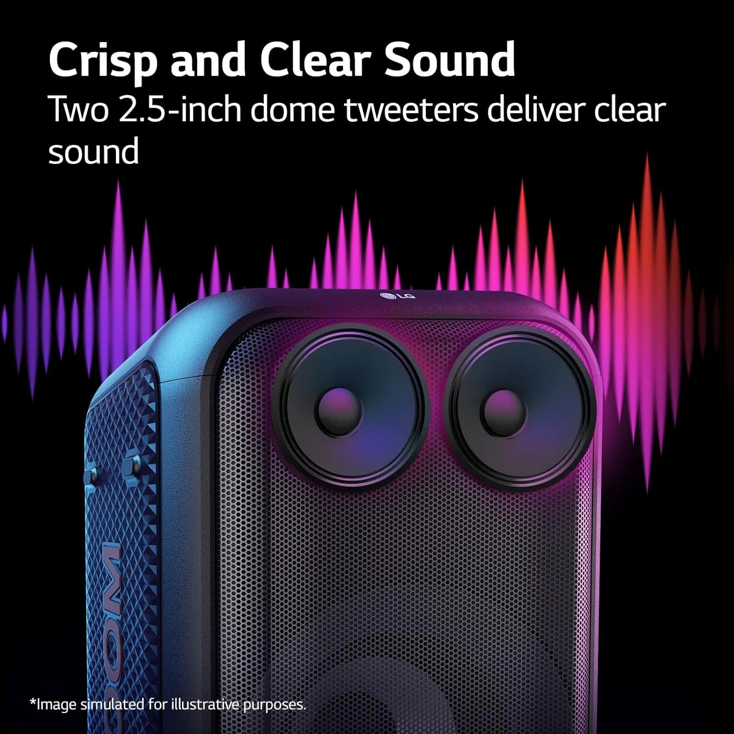 LG XBOOM XL5S 200W Portable Party Speaker with Bass Boost, 12-Hour Battery, Multi-Color Ring Lighting & IPX4 Water Resistance