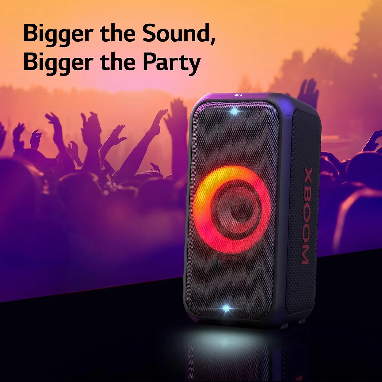 LG XBOOM XL5S 200W Portable Party Speaker with Bass Boost, 12-Hour Battery, Multi-Color Ring Lighting & IPX4 Water Resistance