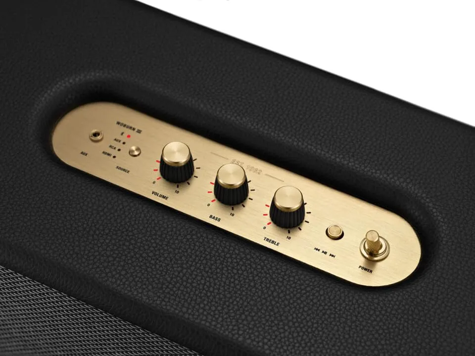 Marshall Woburn III Bluetooth Speaker (Brown, HDMI, AUX, RCA, Bluetooth 5.2, 3-Way Driver)