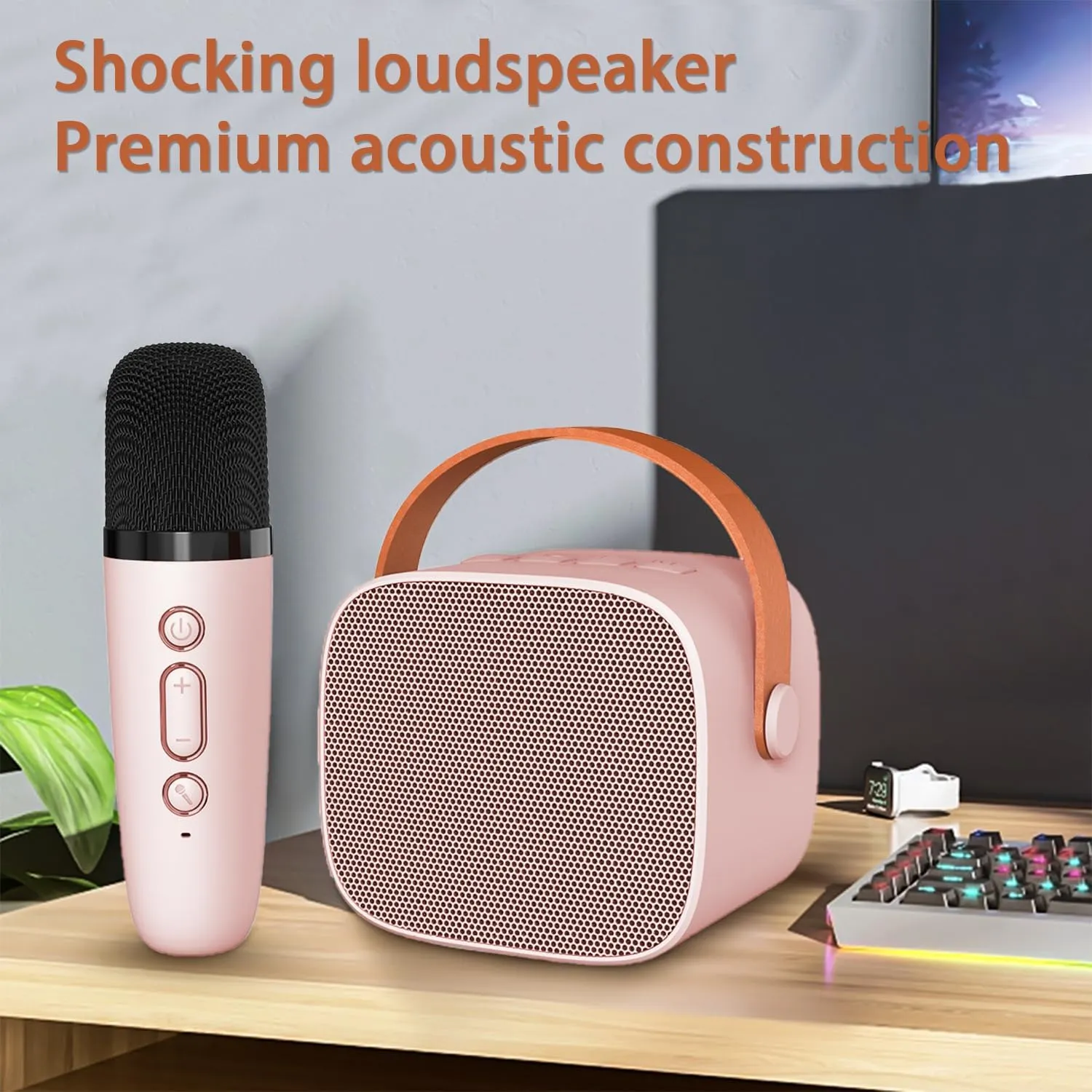 Portable Bluetooth Karaoke Speaker System with Wireless Microphones