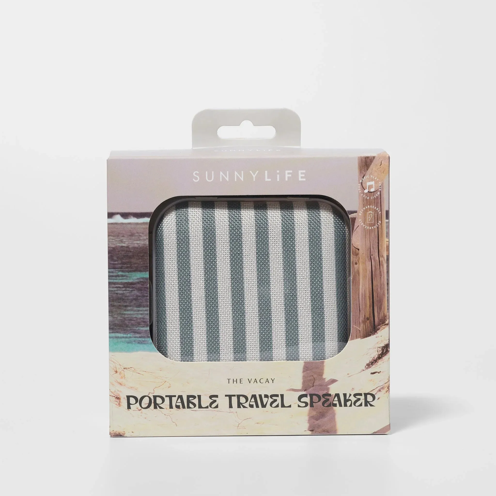 Portable Travel Speaker The Vacay Olive  Stripe