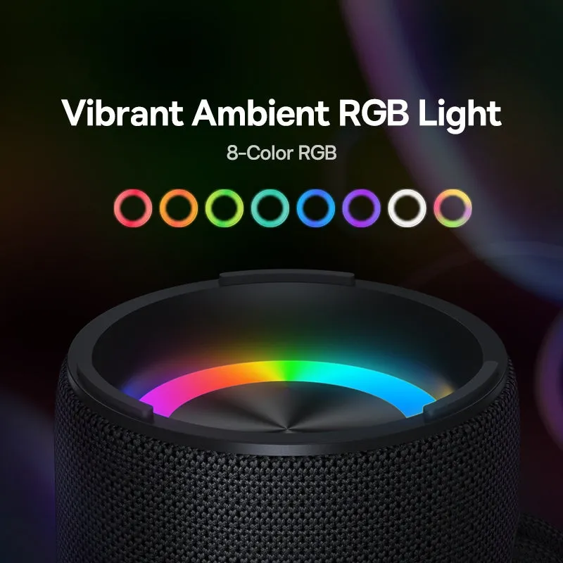 Portable Wireless Bluetooth Speaker with IPX5 Waterproof and RGB Ambient Light