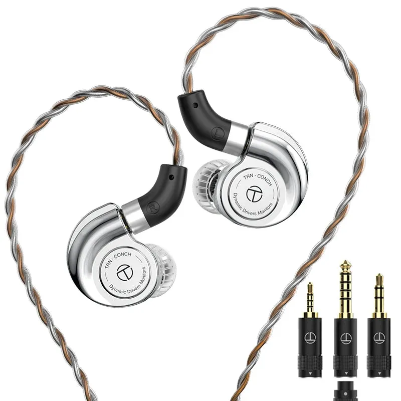 TRN Conch Earphone High-Performance DLC Diamond Diaphragm Dynamic in-Ear Monitors Interchangeable Tuning Nozzle Filters Hot Sale